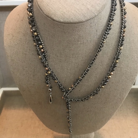 Zoe lariat mixed metal Versatile necklace - Picture 8 of 16